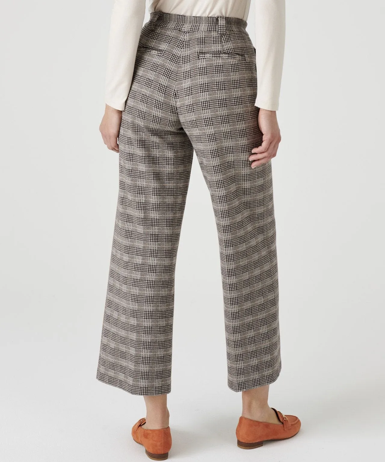 7/8 Knitted Check Trousers