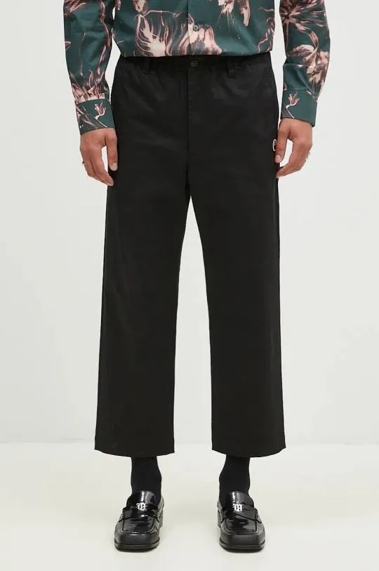 A Bathing Ape trousers One Point Relaxed Fit Chino men's black color 1K80152011