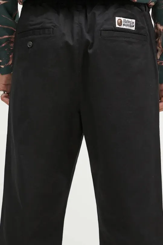 A Bathing Ape trousers One Point Relaxed Fit Chino men's black color 1K80152011