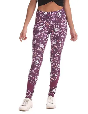 Aeropostale Floral Printed Panelled Leggings