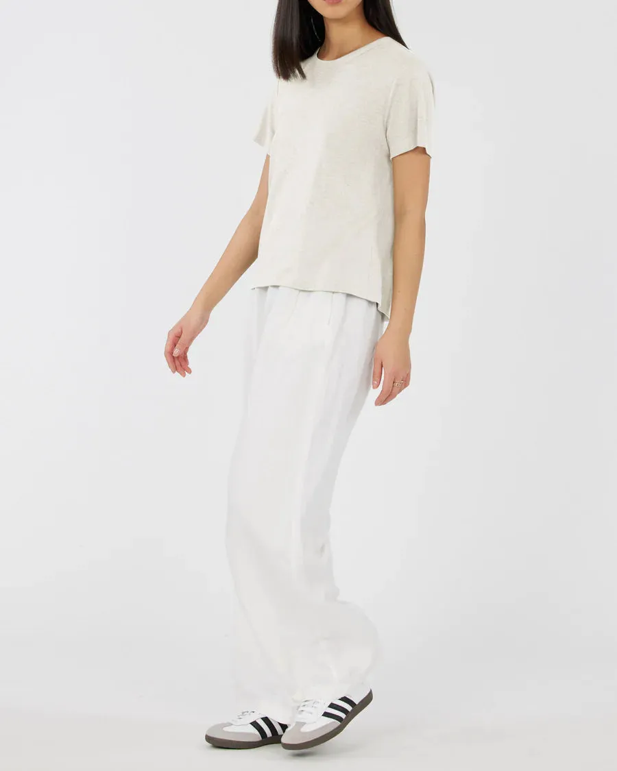 Amelius - Coogee Linen Crew Neck Tee Ivory