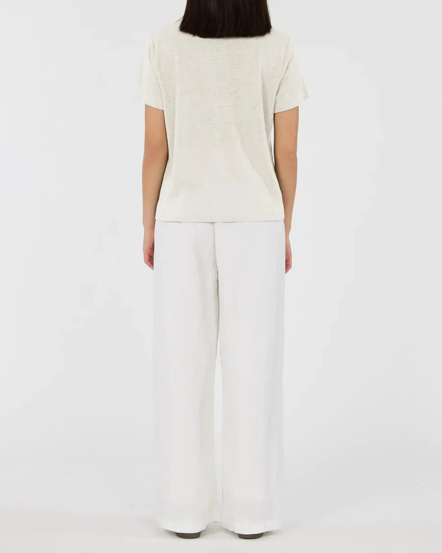 Amelius - Coogee Linen Crew Neck Tee Ivory