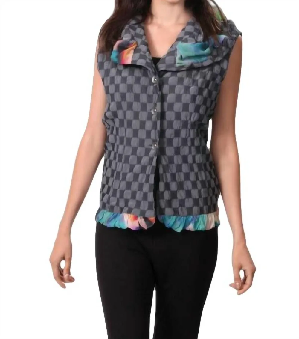 Angel Apparel - Checkerboard Ruffled Vest