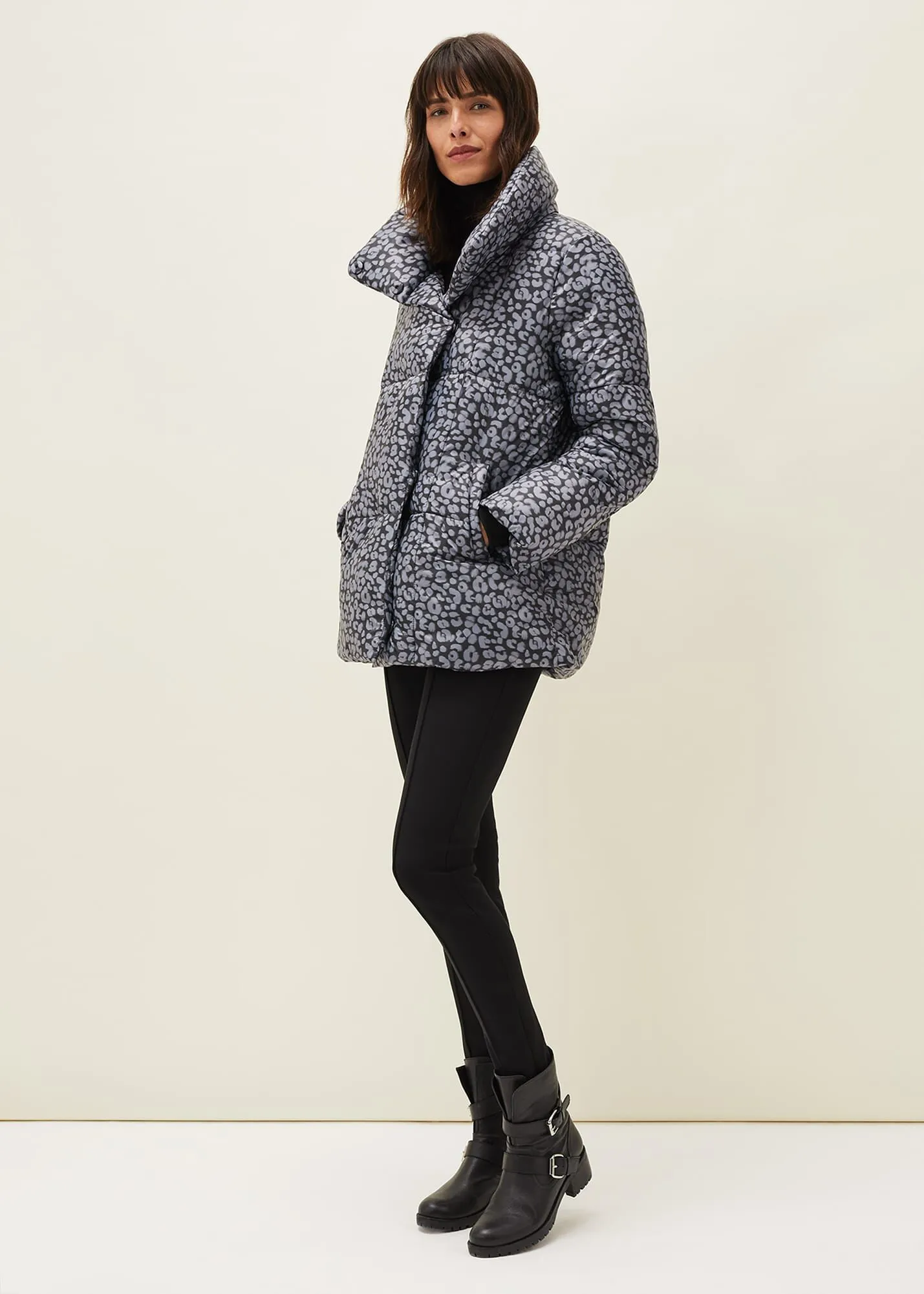 Anny Animal Print Puffer Coat