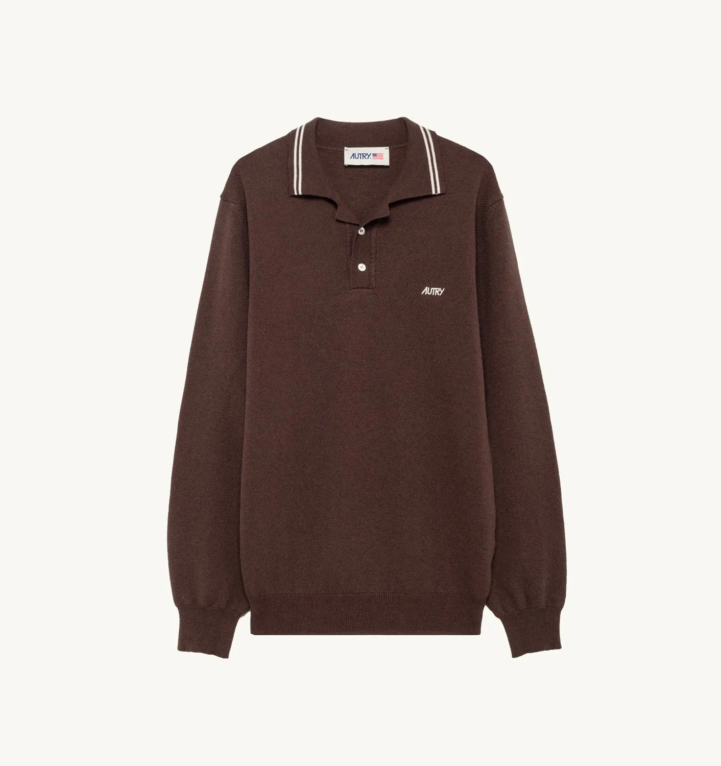 AUTRY APPAREL WOMANPOLO IN BROWN KNIT