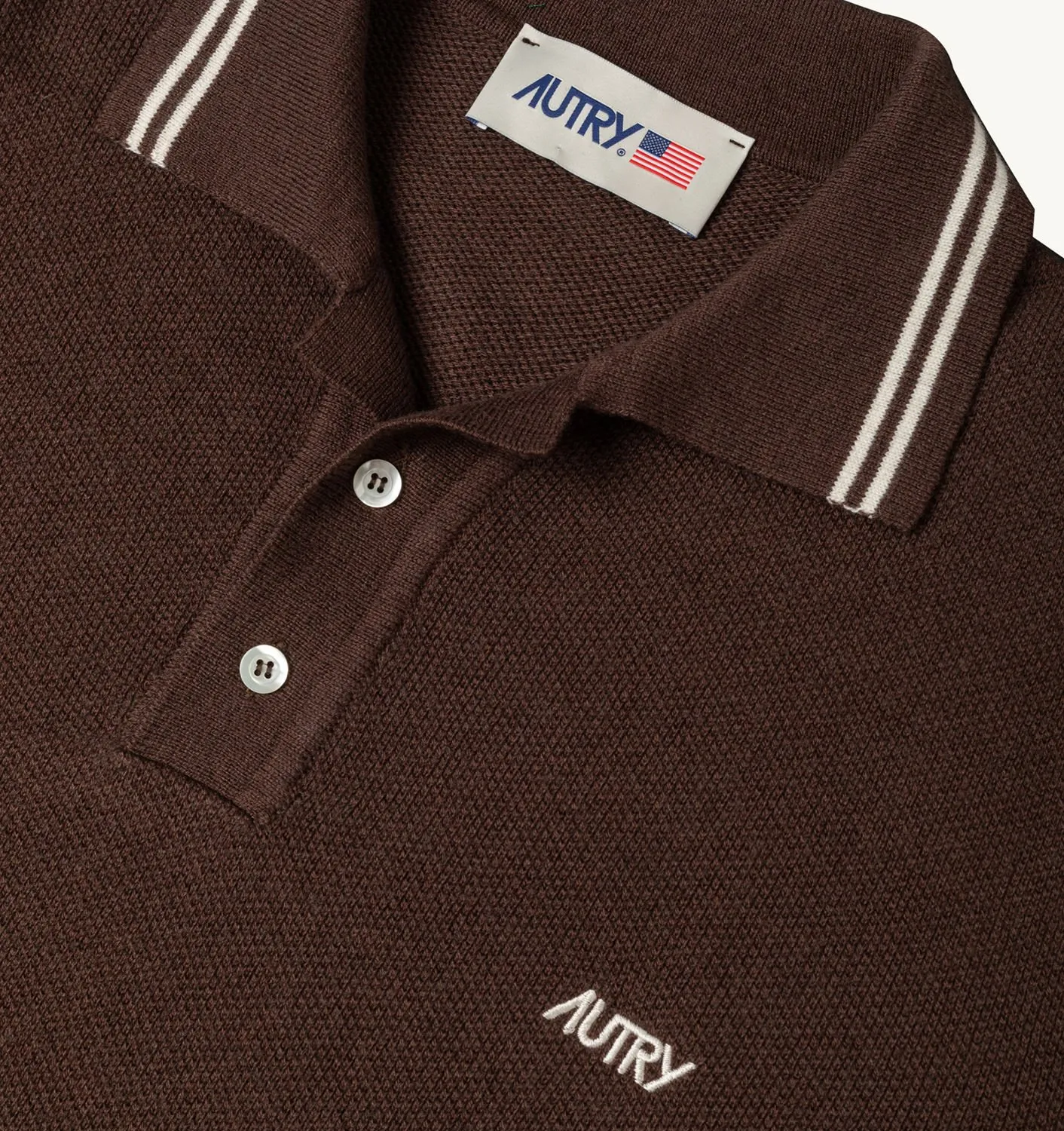 AUTRY APPAREL WOMANPOLO IN BROWN KNIT