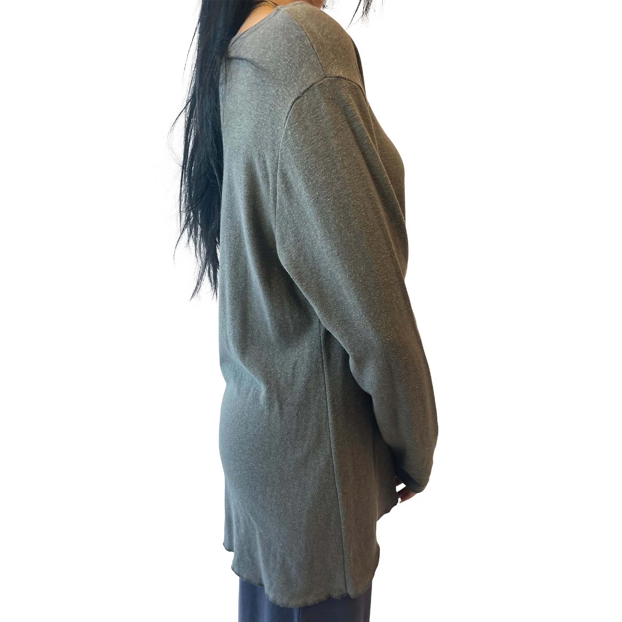 Baz Apparel Women's Long Sleeve Tunic Made With Hemp - GREY