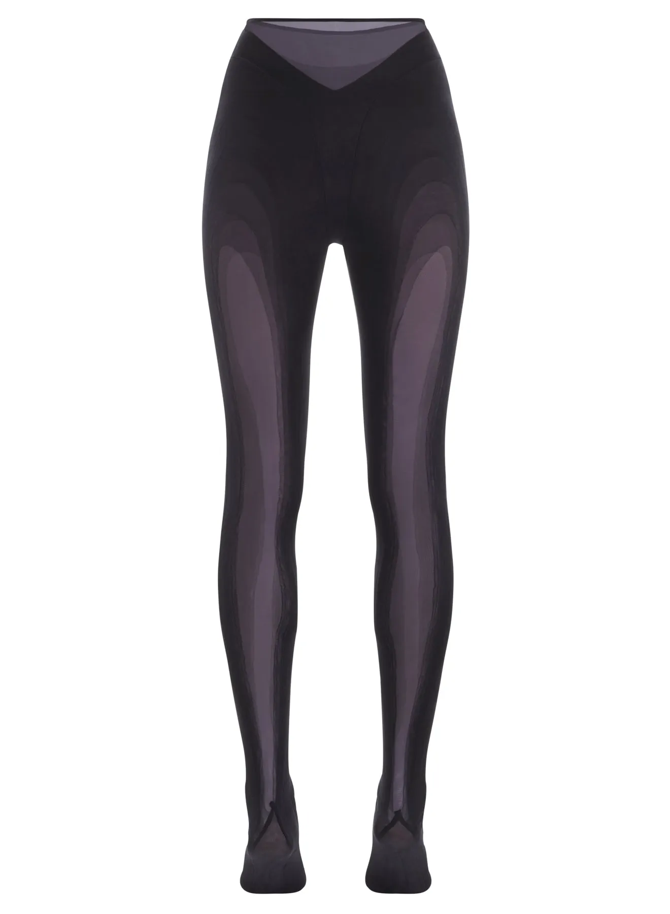 black sheer multi-layer leggings