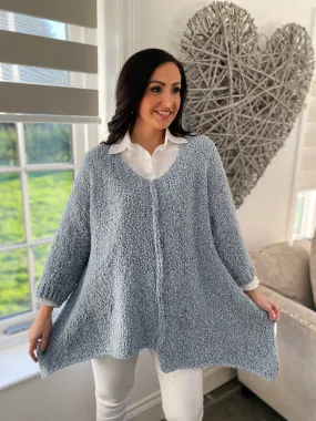 Blue Premium Popcorn Style Knit Mandy