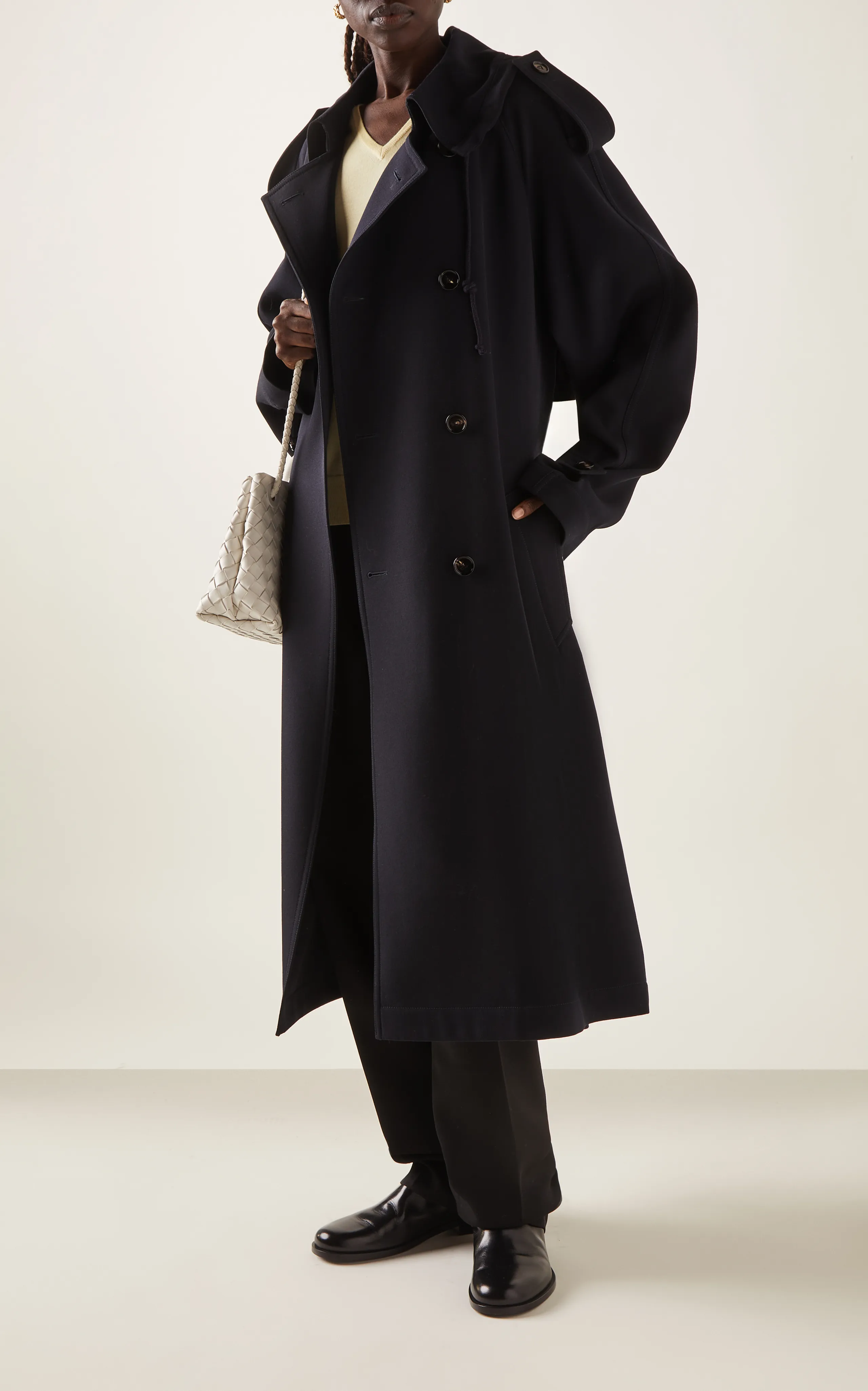 Bottega Veneta Wool Gabardine Trench Coat