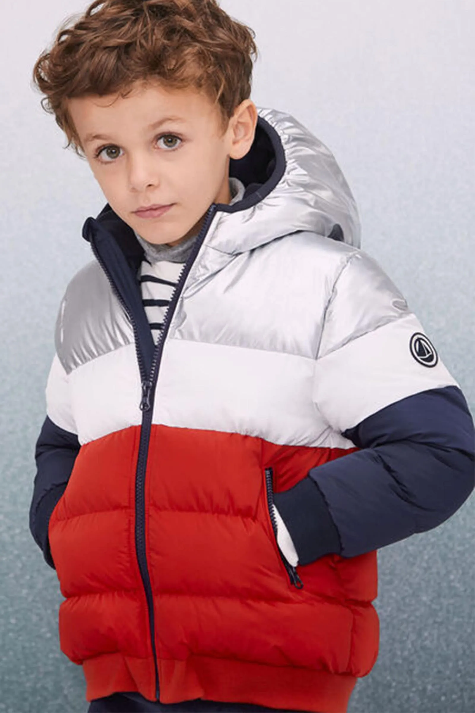 Boy's Multi Color Block Sporty Padded Jacket