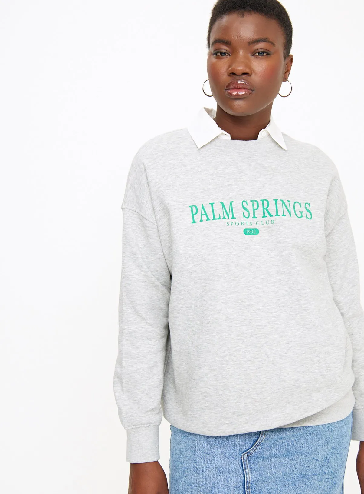 Buy Grey Oversized Palm Springs Sweatshirt XL | Hoodies and sweatshirts | Tu