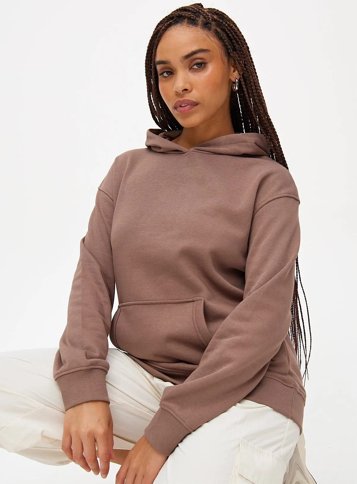 Buy Taupe Plain Overhead Hoodie XXL | Hoodies and sweatshirts | Tu