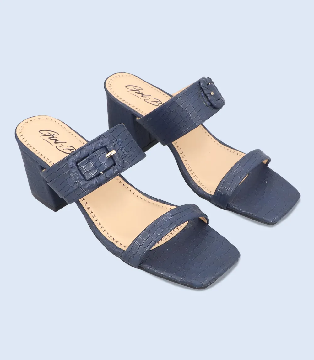 BW9394-NAVY-Women Sandal Heel