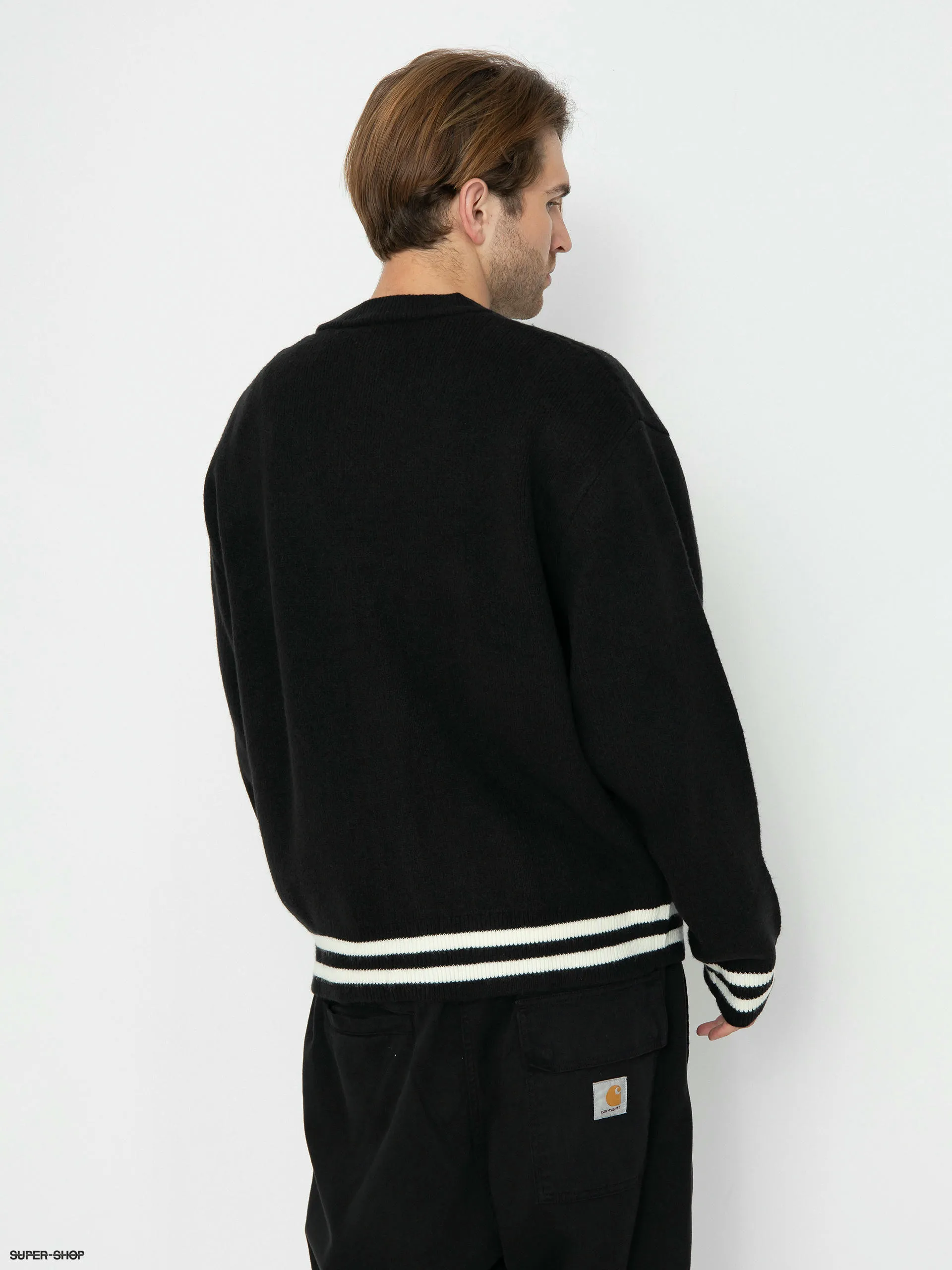 Carhartt WIP Brown Ducks Cardigan Sweater (black/wax)