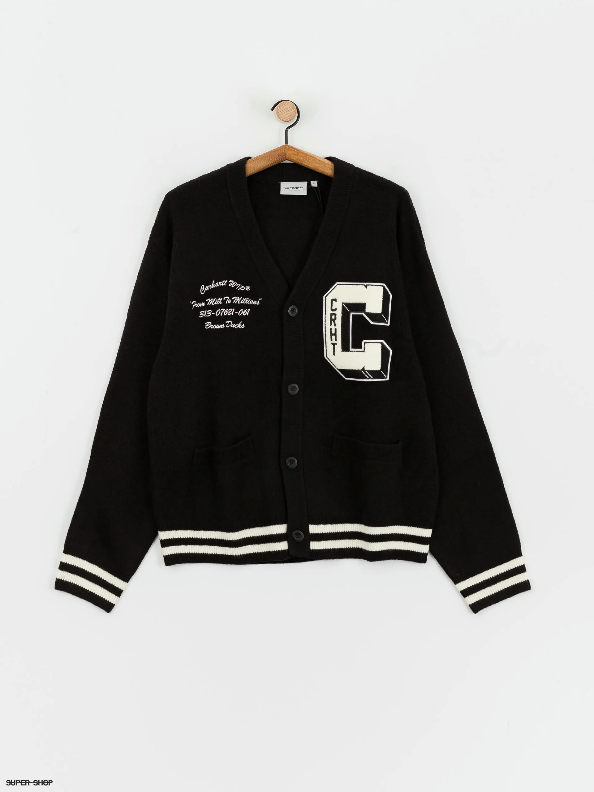 Carhartt WIP Brown Ducks Cardigan Sweater (black/wax)