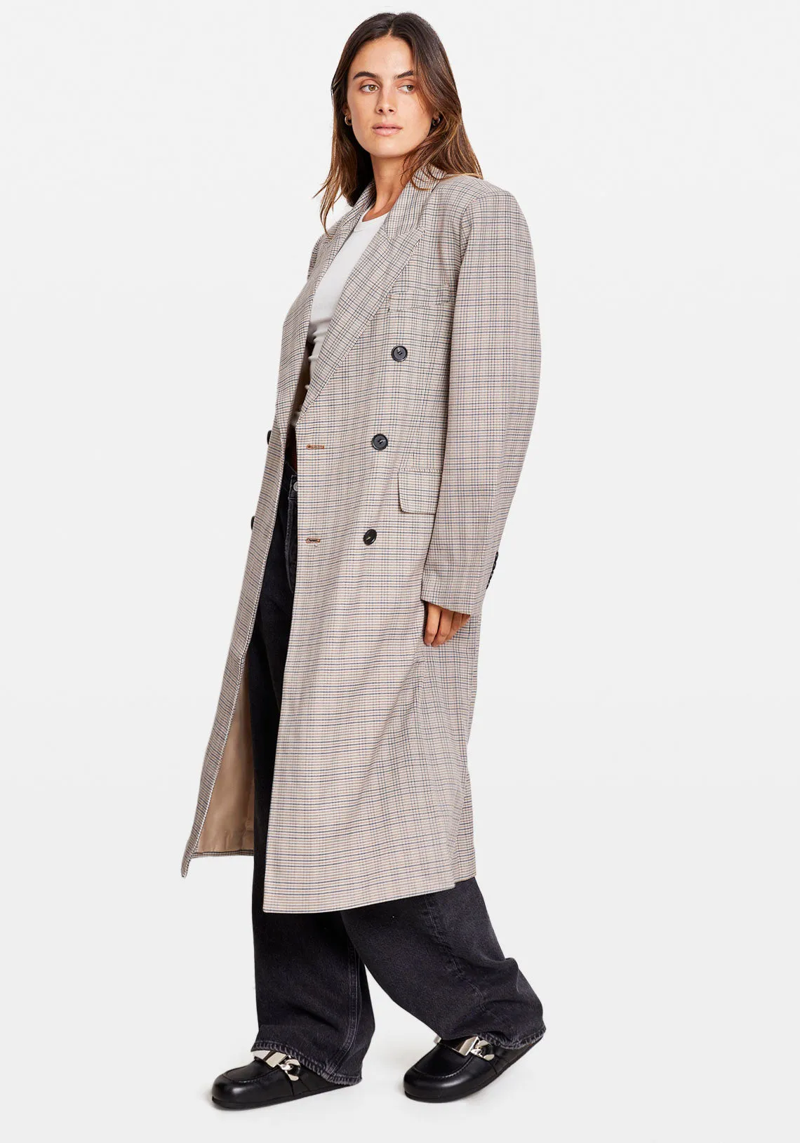 CARMEN COAT NAVY BROWN