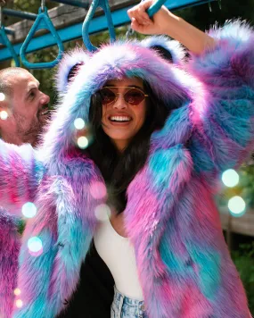 Classic Women's Faux Fur Coat | Cotton Candy Bear