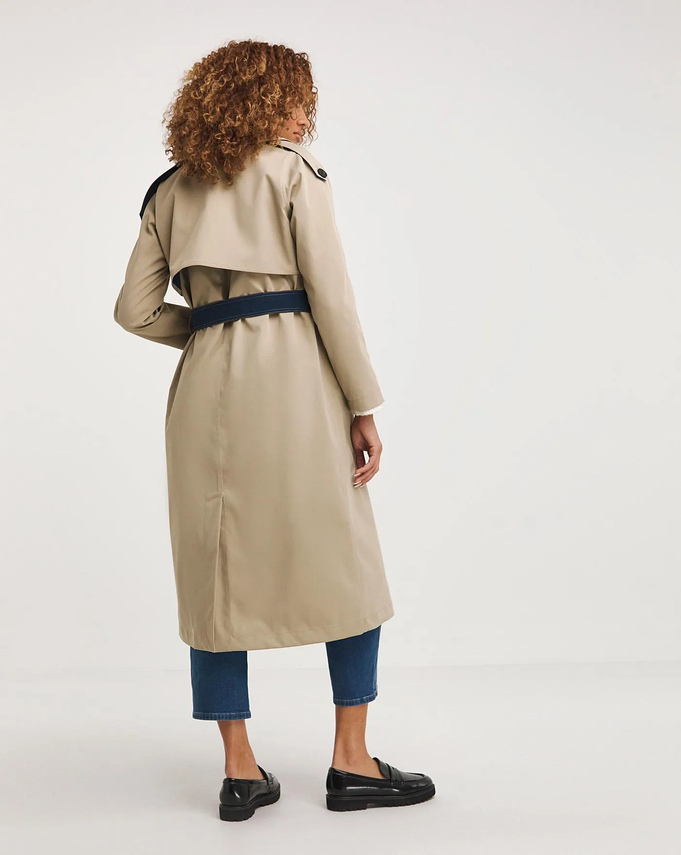 Contrast Camel Trench Coat