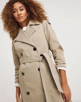 Contrast Camel Trench Coat