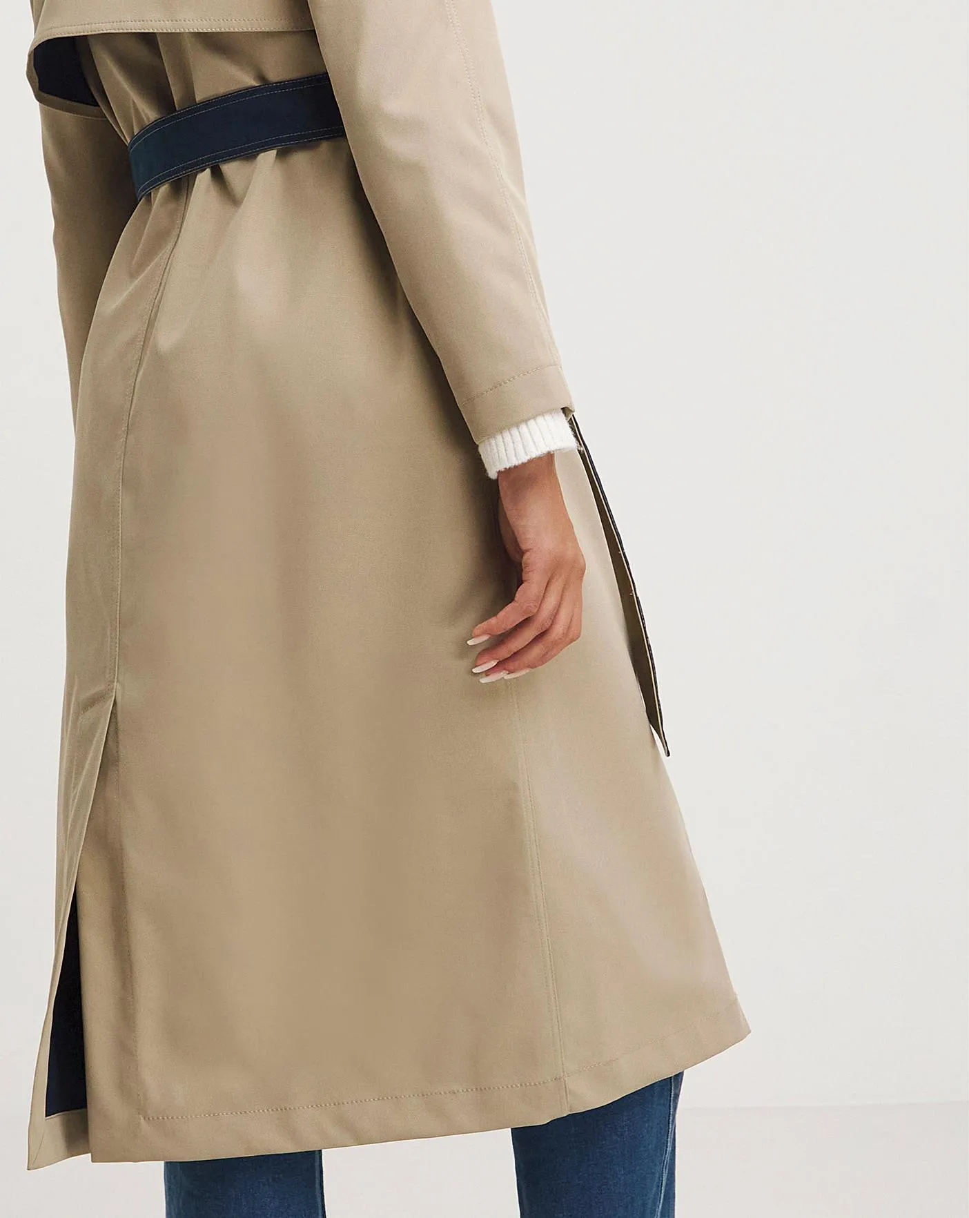 Contrast Camel Trench Coat