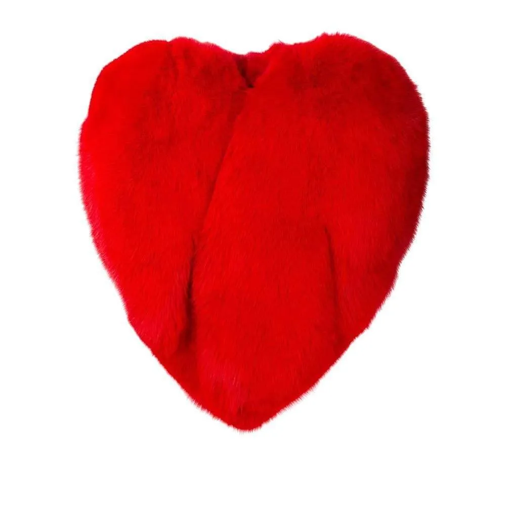 Corazon Red Heart Fur Coat