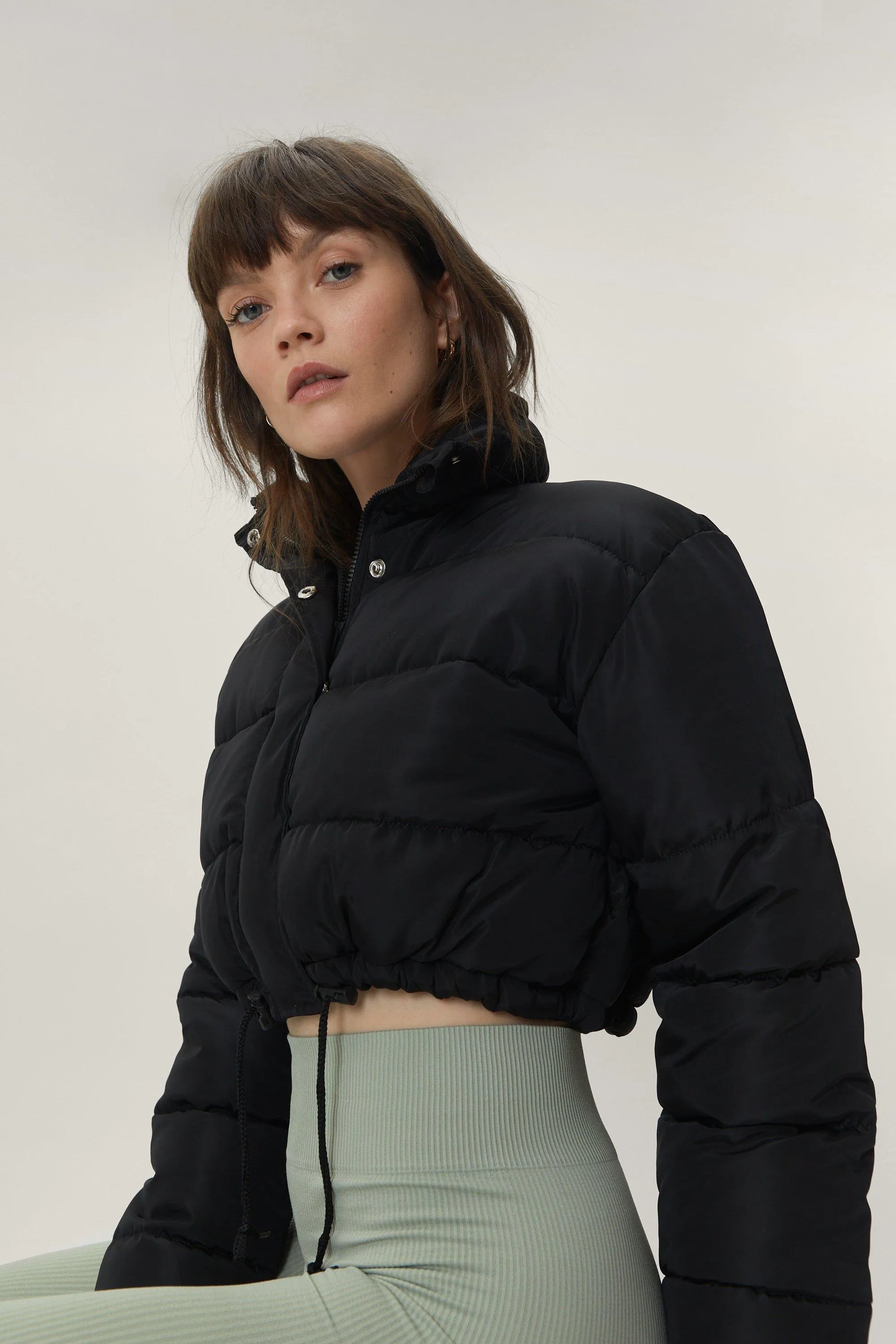 Cropped Padded Coat