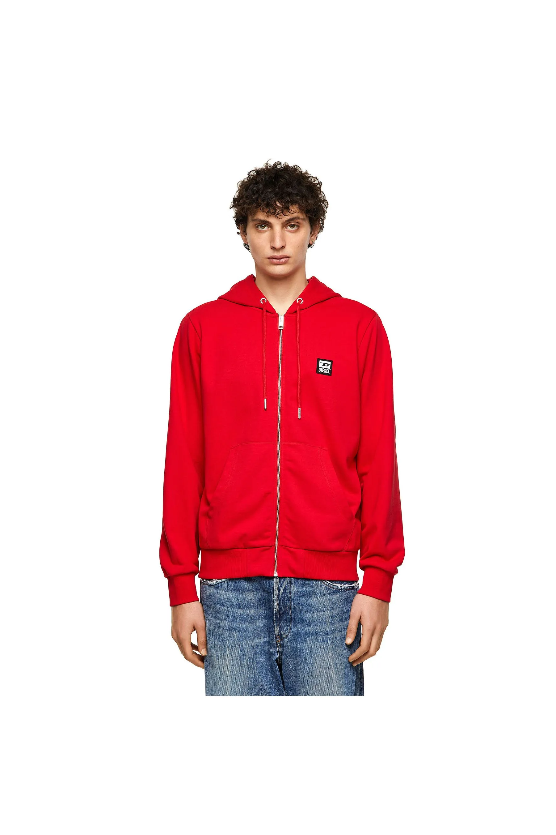 Diesel S-Girk-Hood-Zip-K1 Felpa Red Men Hoodies|akgalleria.com