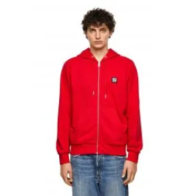 Diesel S-Girk-Hood-Zip-K1 Felpa Red Men Hoodies|akgalleria.com