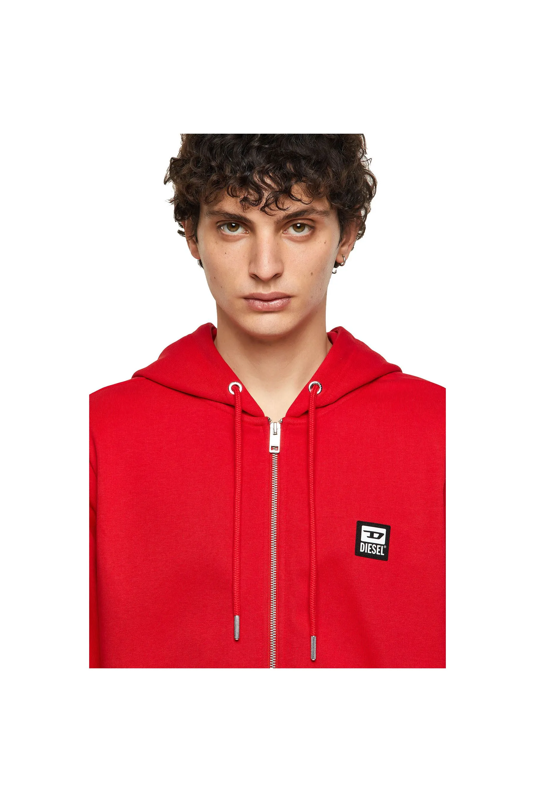 Diesel S-Girk-Hood-Zip-K1 Felpa Red Men Hoodies|akgalleria.com