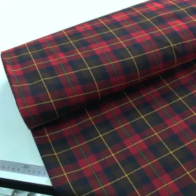 Dressmaking Tartan - Natty Check - Burgundy and Navy