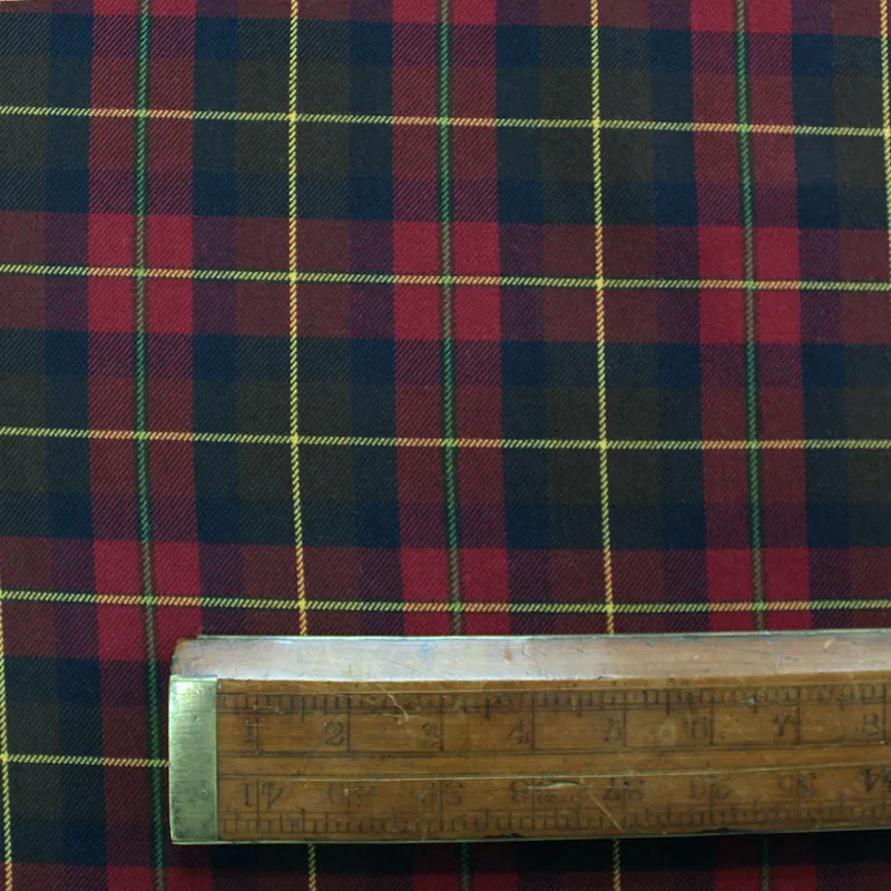 Dressmaking Tartan - Natty Check - Burgundy and Navy