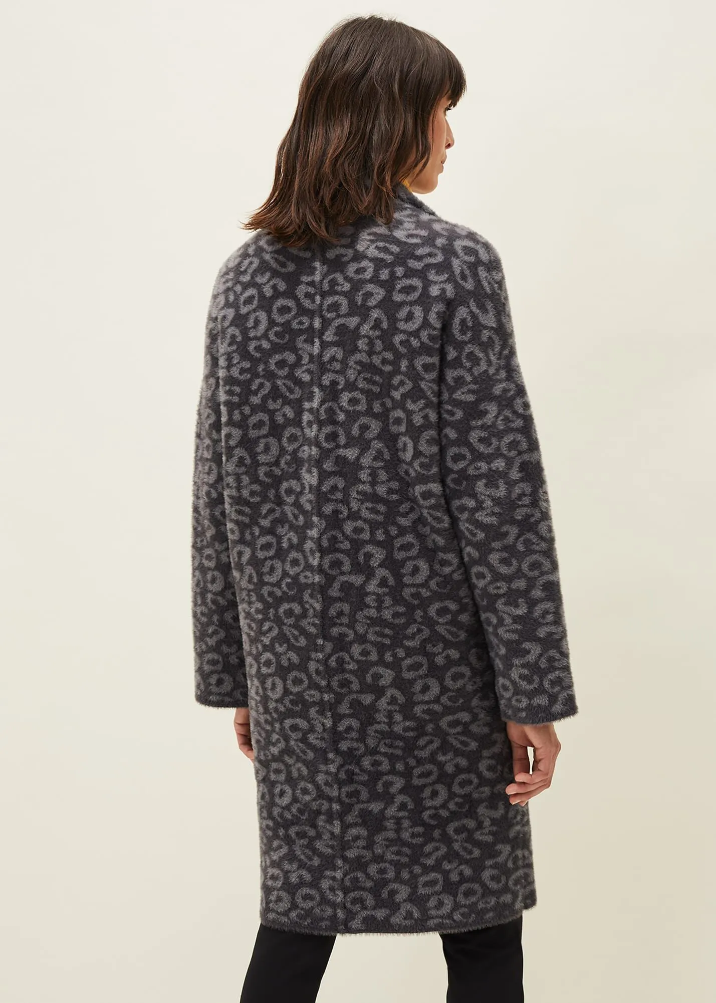 Floressa Fluffy Animal Print Coat