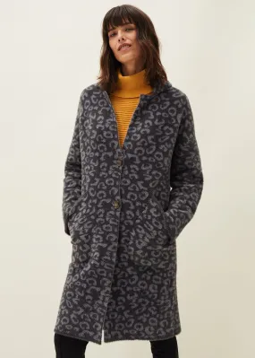 Floressa Fluffy Animal Print Coat