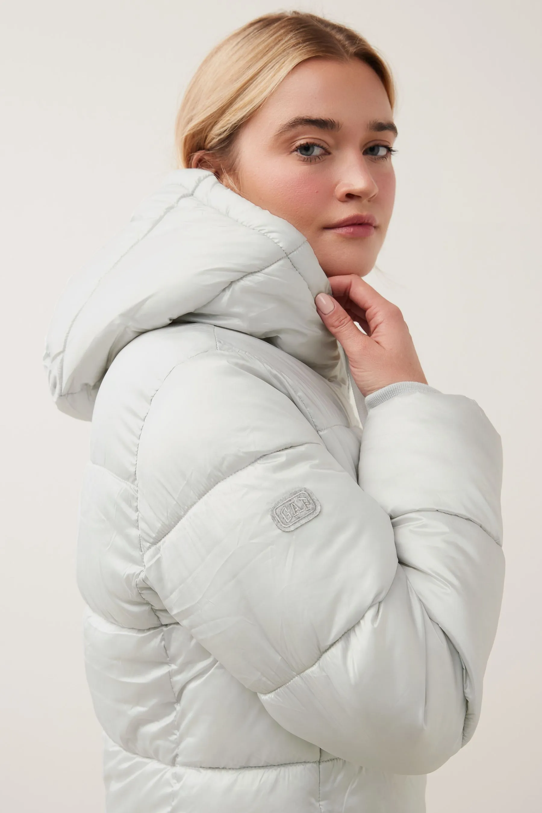 Grey Long Puffer Coat