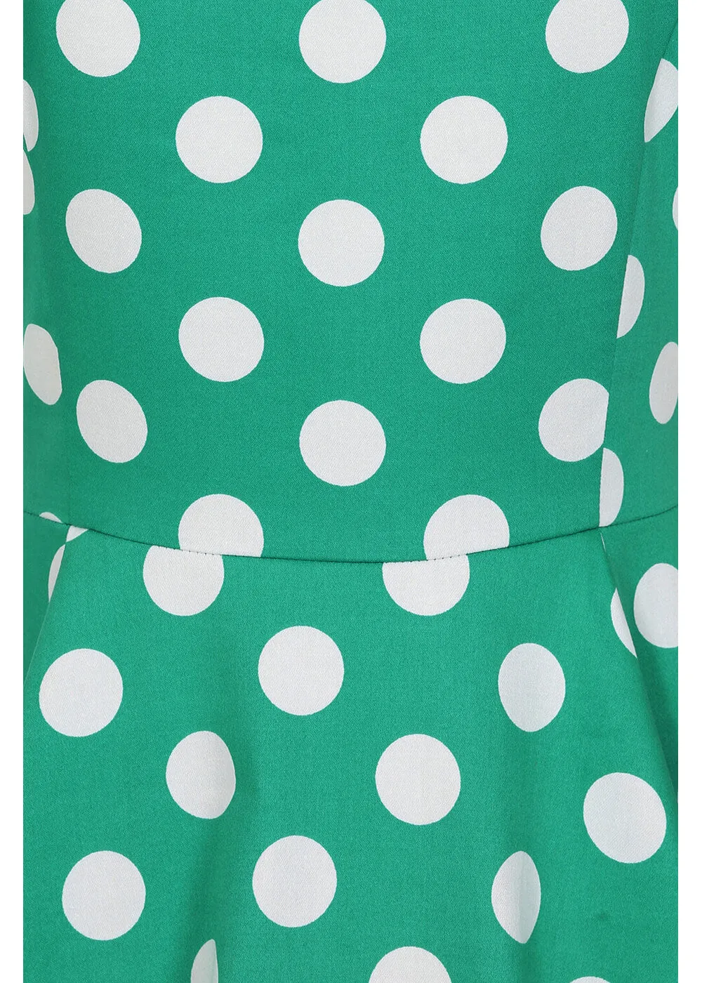 Hearts & Roses Nina Polkadot 50's Swing Dress Green