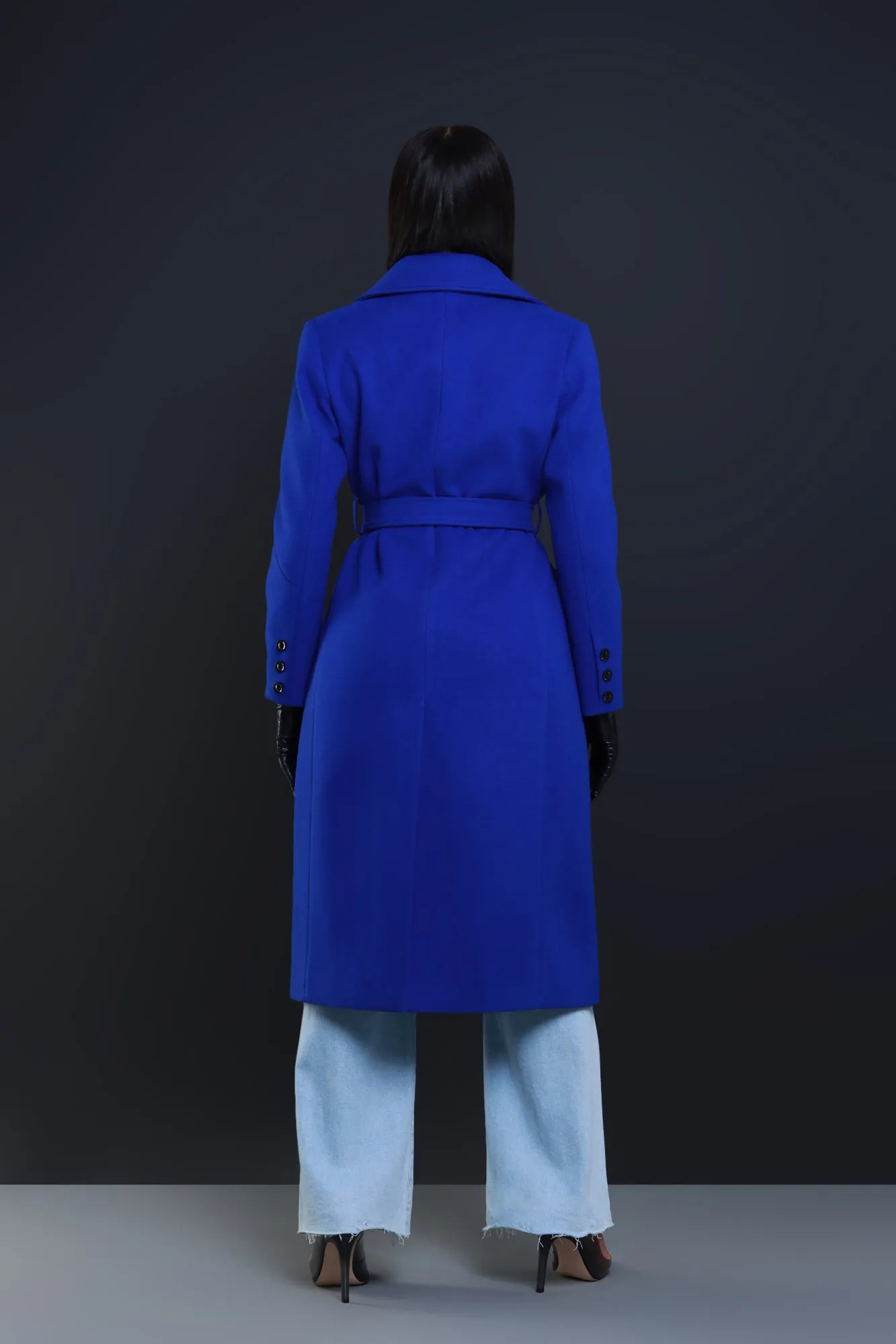 In My Prime Double Breasted Wool Coat - Blue