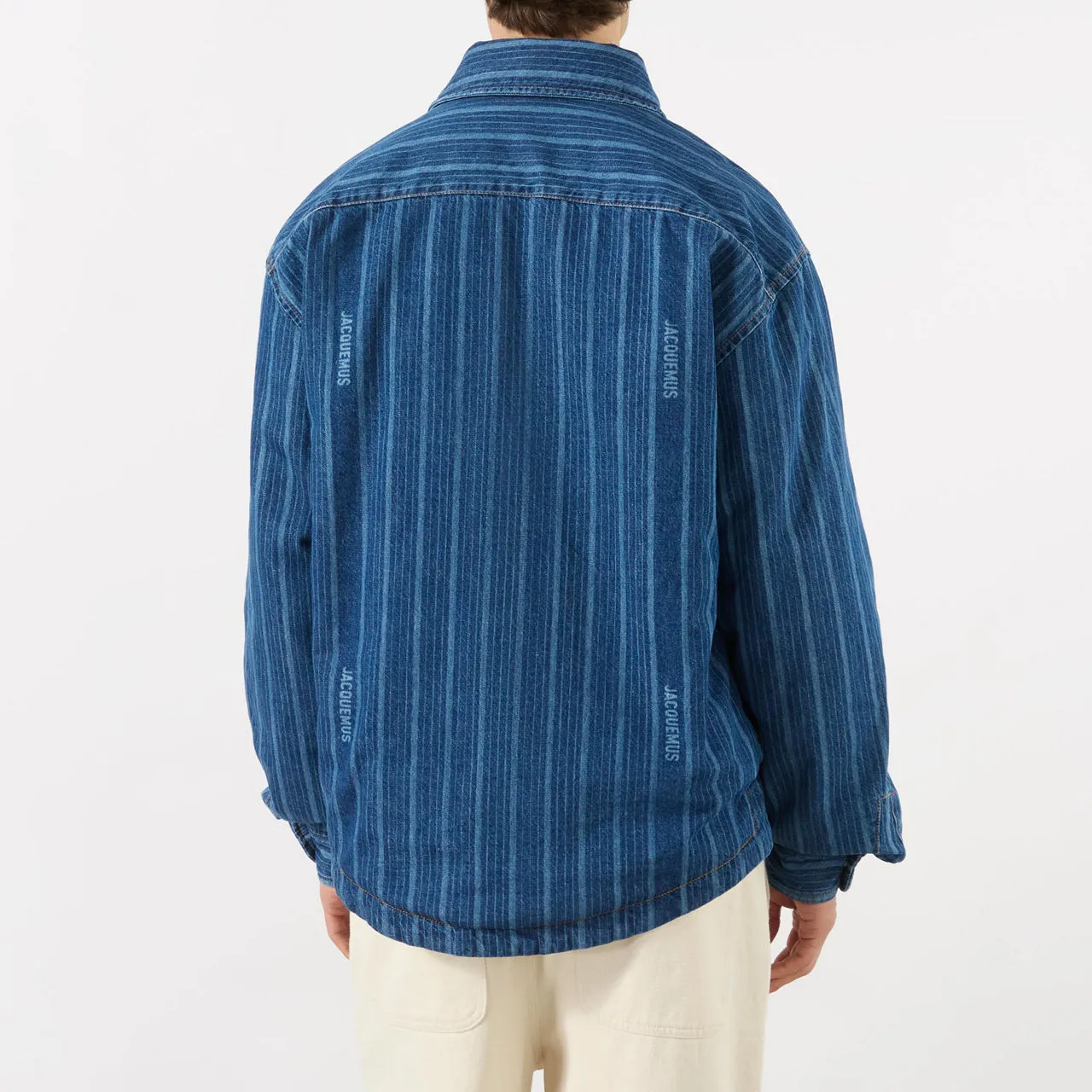 JACQUEMUS Chemise Boulanger Striped Denim Overshirt - Navy