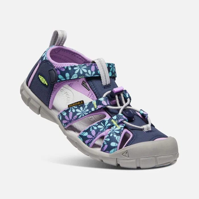 Keen Little Kids Seacamp II CNX Fisherman Water Sandal- Black Iris/ African Violet