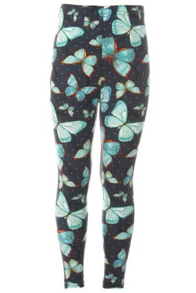 Kid's Colorful Butterfly Dot Outline Pattern Printed Leggings