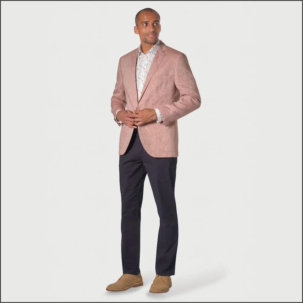 Leeds Dusky Pink Linen Cruise Jacket from Brook Taverner-