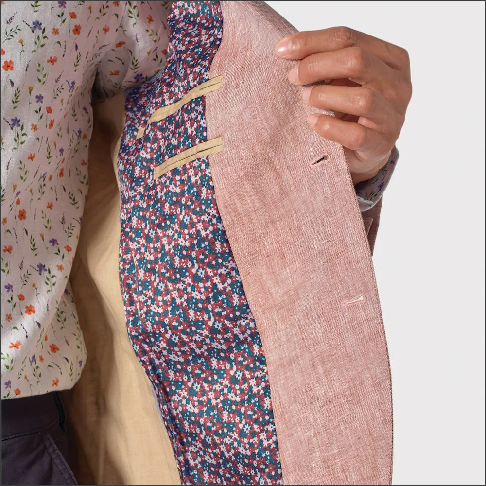 Leeds Dusky Pink Linen Cruise Jacket from Brook Taverner-