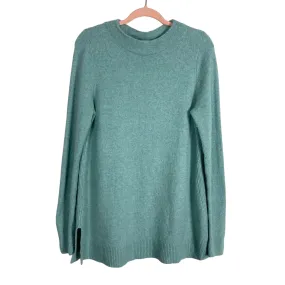 Loft Robin's Egg Blue Wool Blend Mock Neck Tunic Sweater- Size L