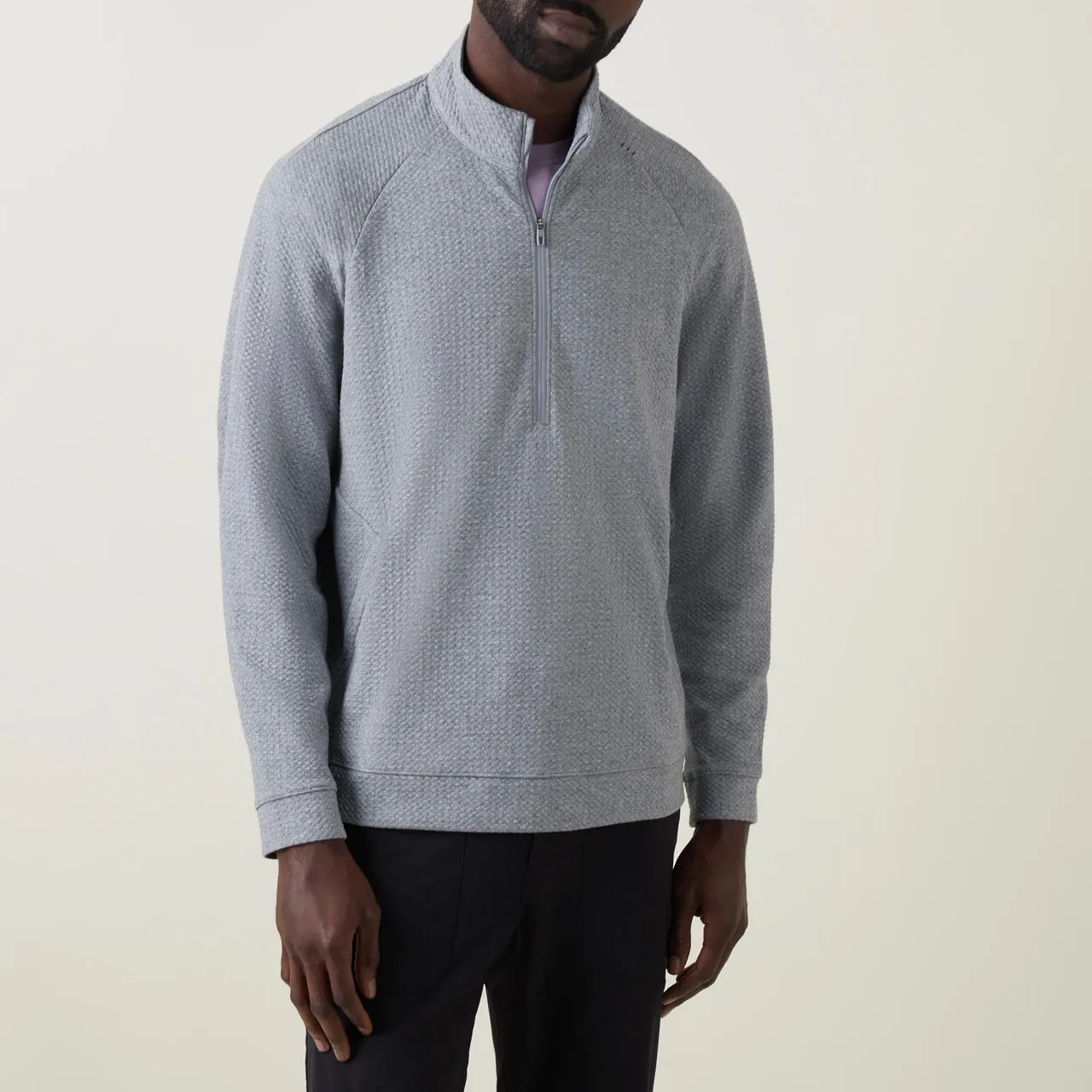 LULULEMON Textured Knit Half-Zip Sweater - Grey