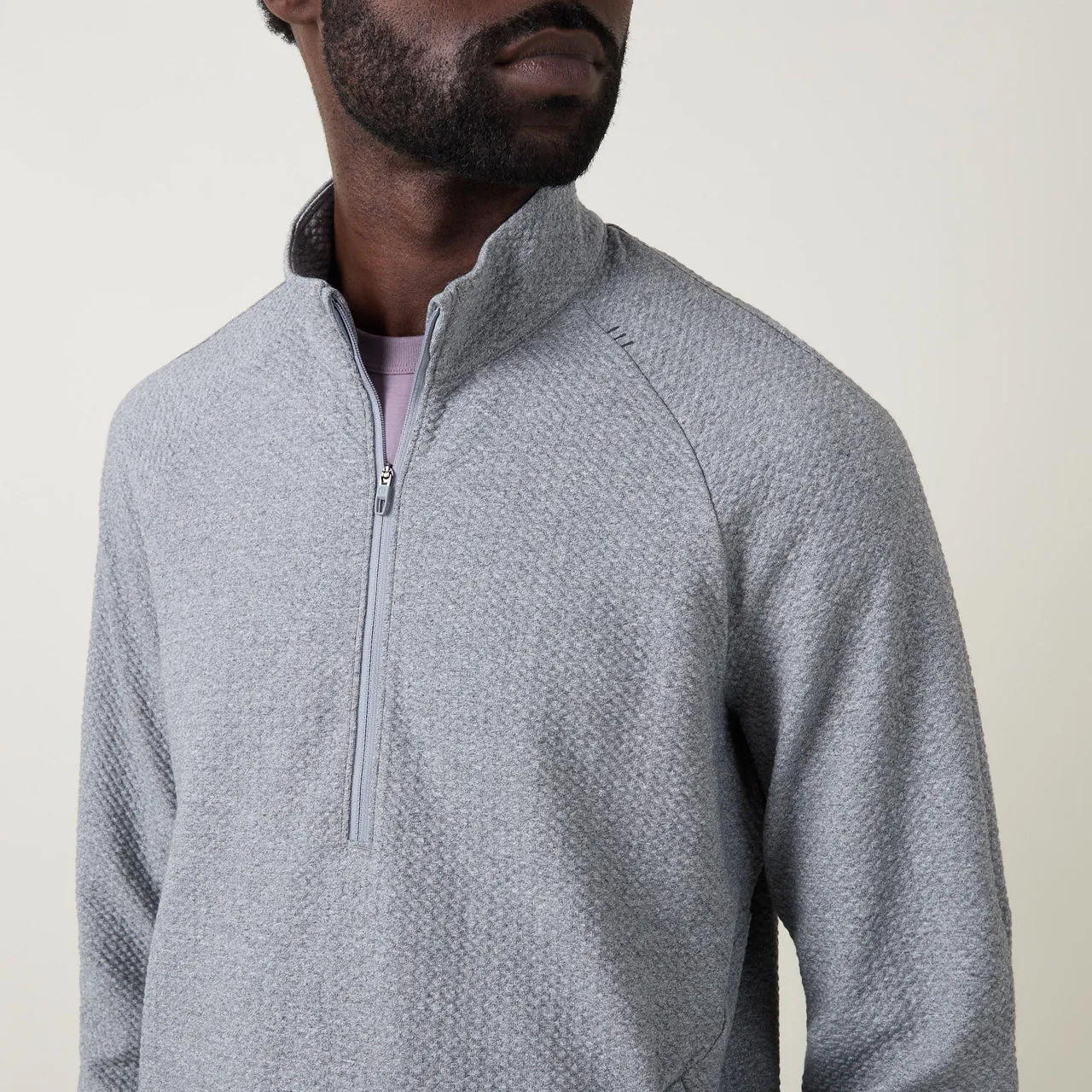 LULULEMON Textured Knit Half-Zip Sweater - Grey