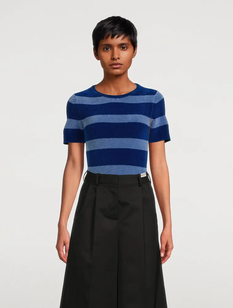 MARNI Short-Sleeve Striped Sweater