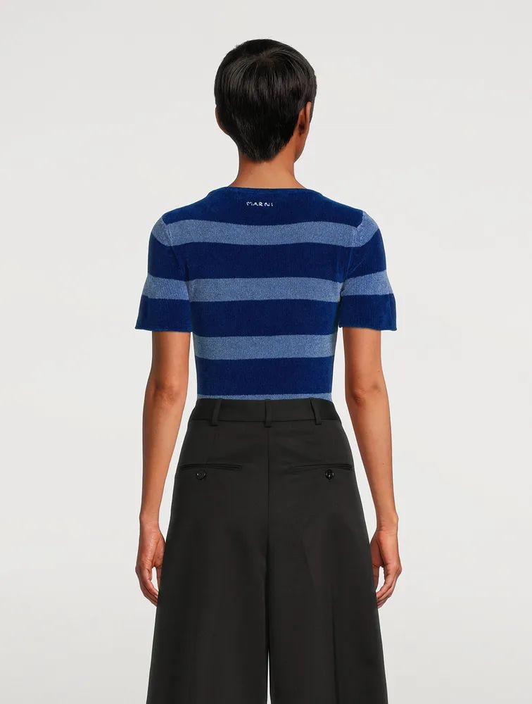 MARNI Short-Sleeve Striped Sweater