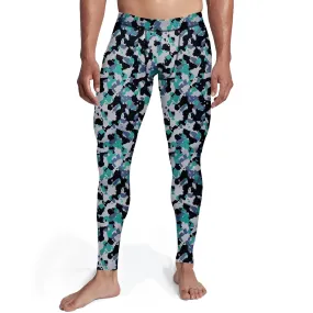 Men's Green White Camo Tights