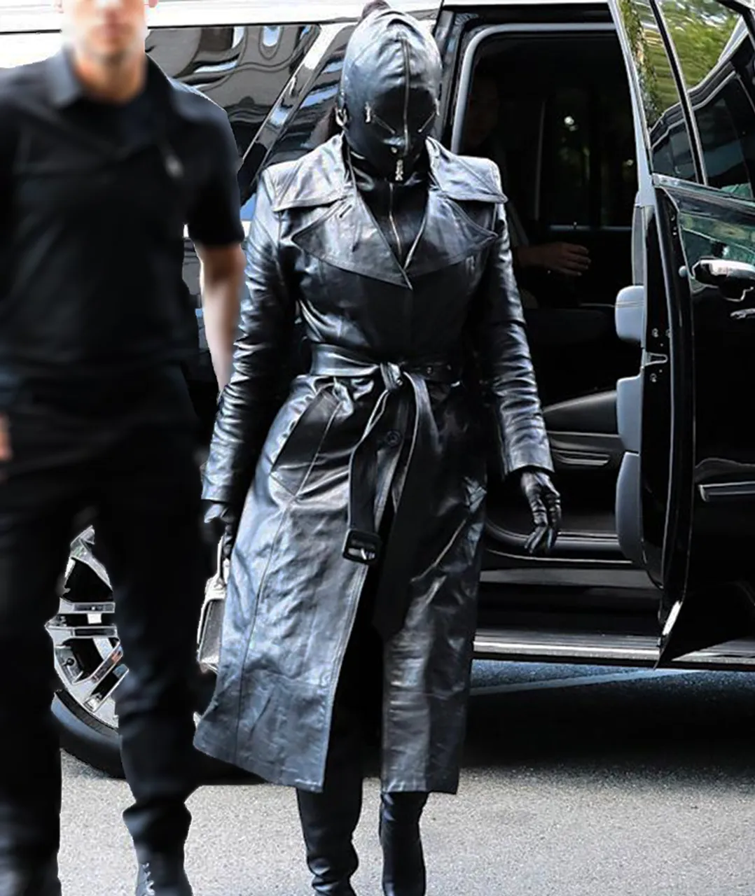 Met Gala 2021 Kim Kardashian Leather Coat