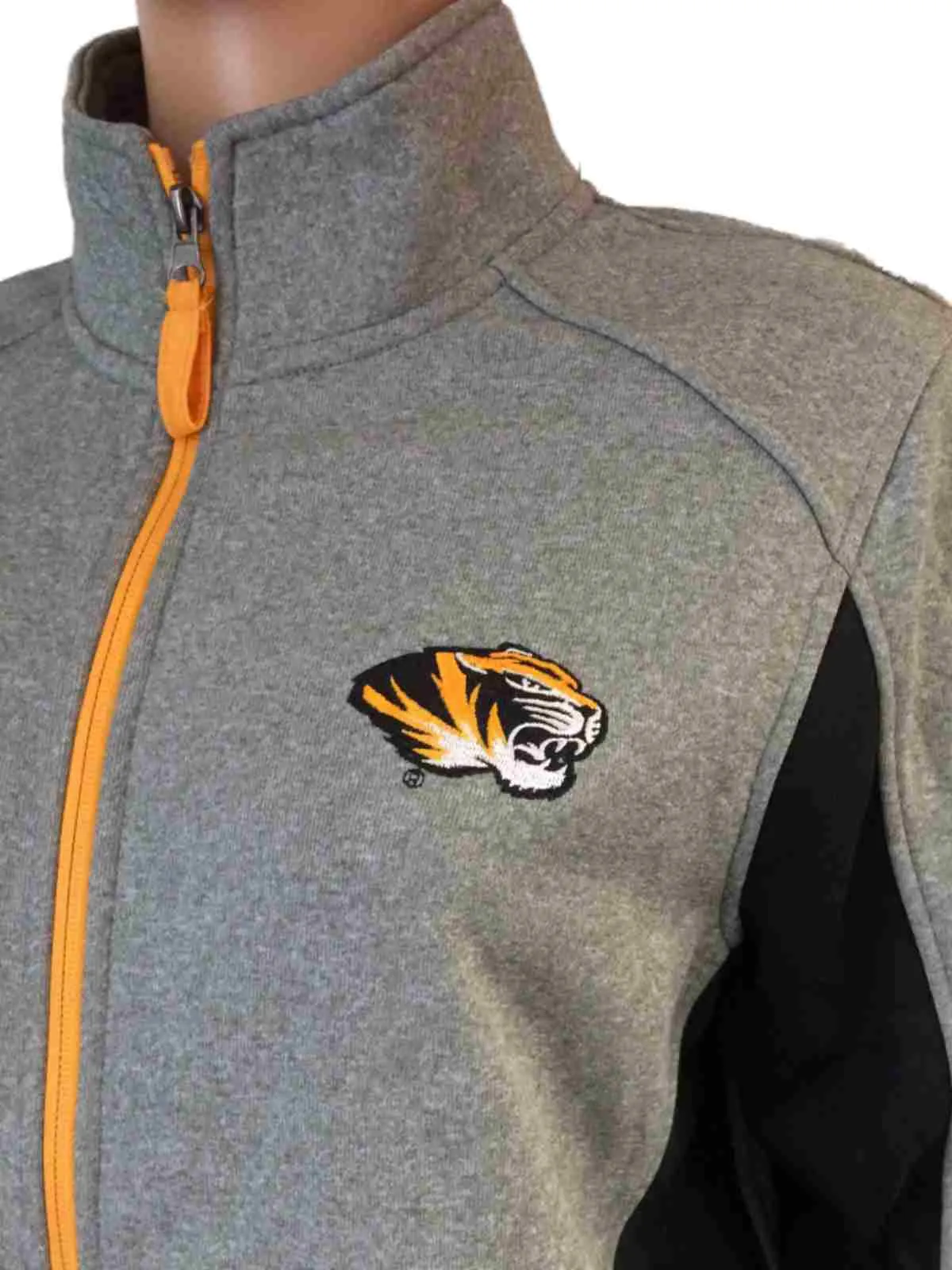 Missouri Tigers GFS Womens Gray LS Full Zip Jacket Zip Pockets (M)